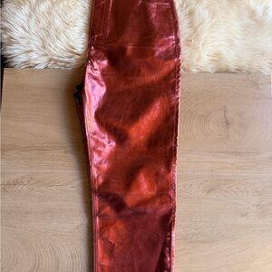 Metallic Rose Pants